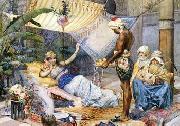 unknow artist Arab or Arabic people and life. Orientalism oil paintings  445 oil on canvas